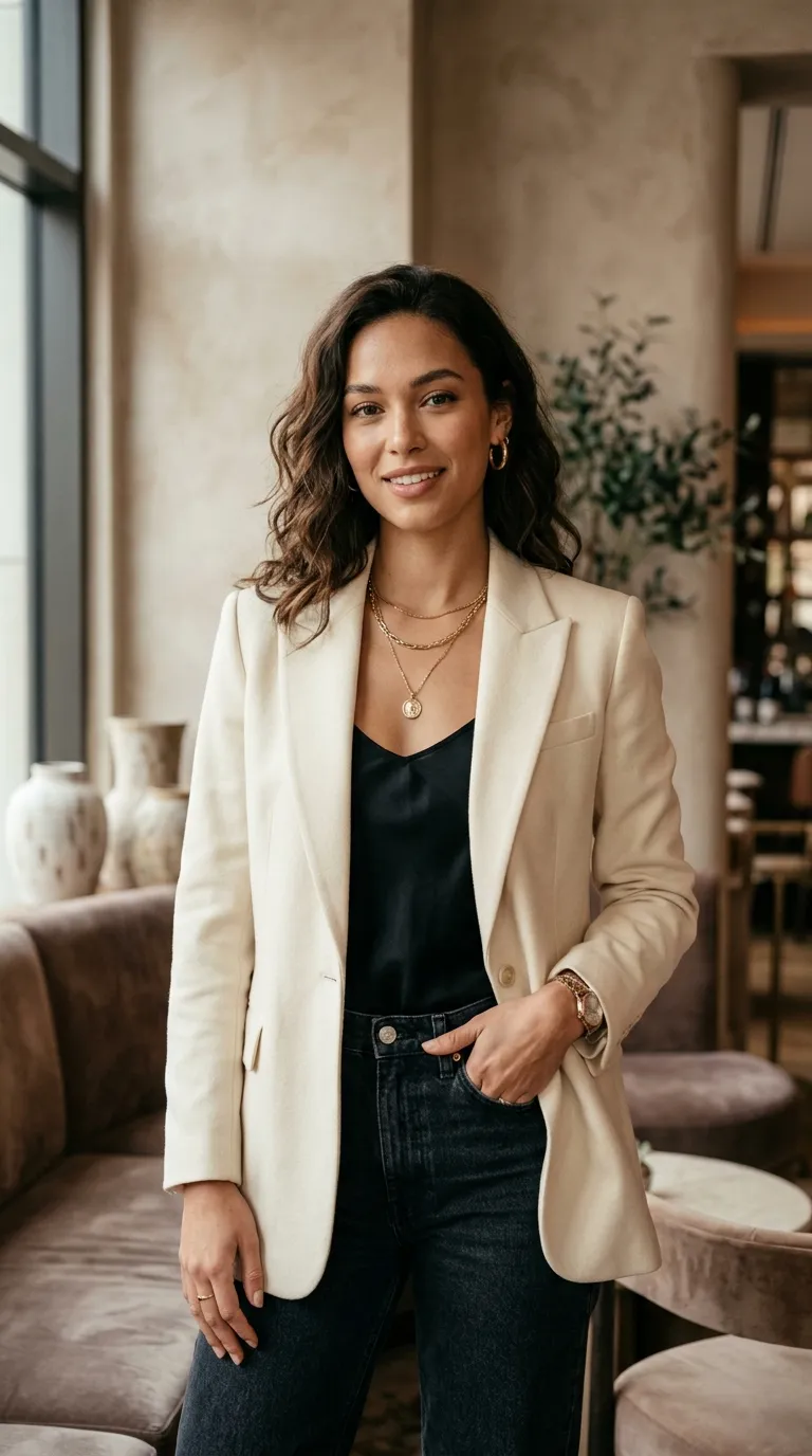 Influencer Posing Confidently in a Luxury Indoor Setting
