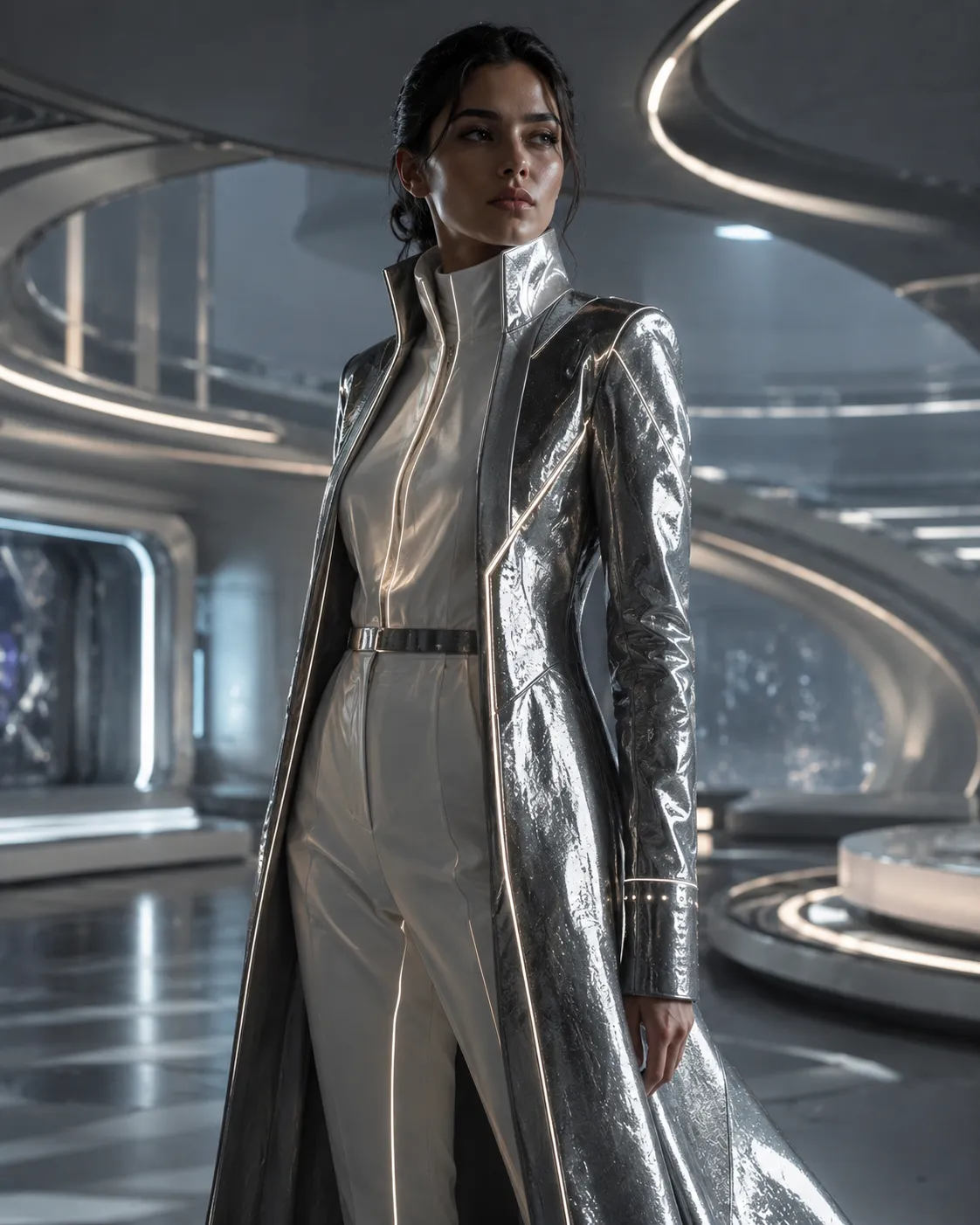 Luxury Fashion Look Featuring a Model in a Sleek