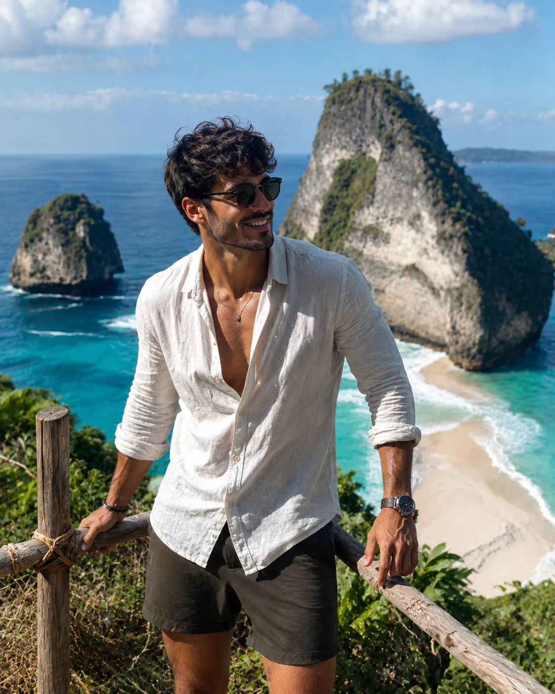 A Travel Influencer Posing at a Breathtaking Destination