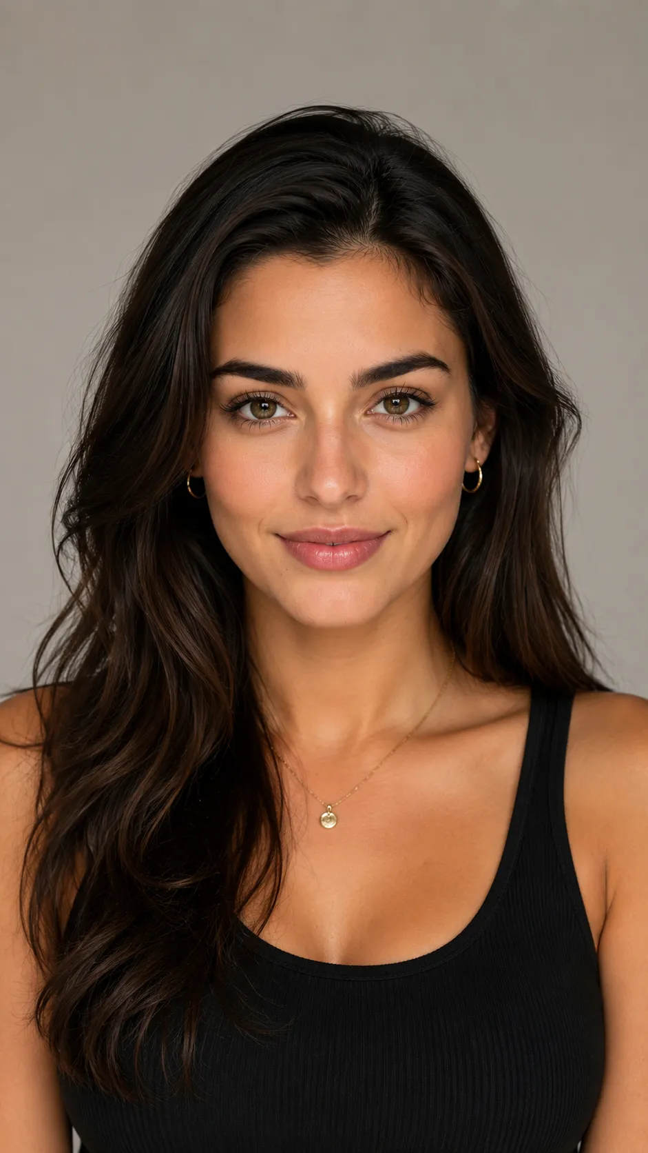 Woman in Studio with Even Lighting, Face Fully Visible