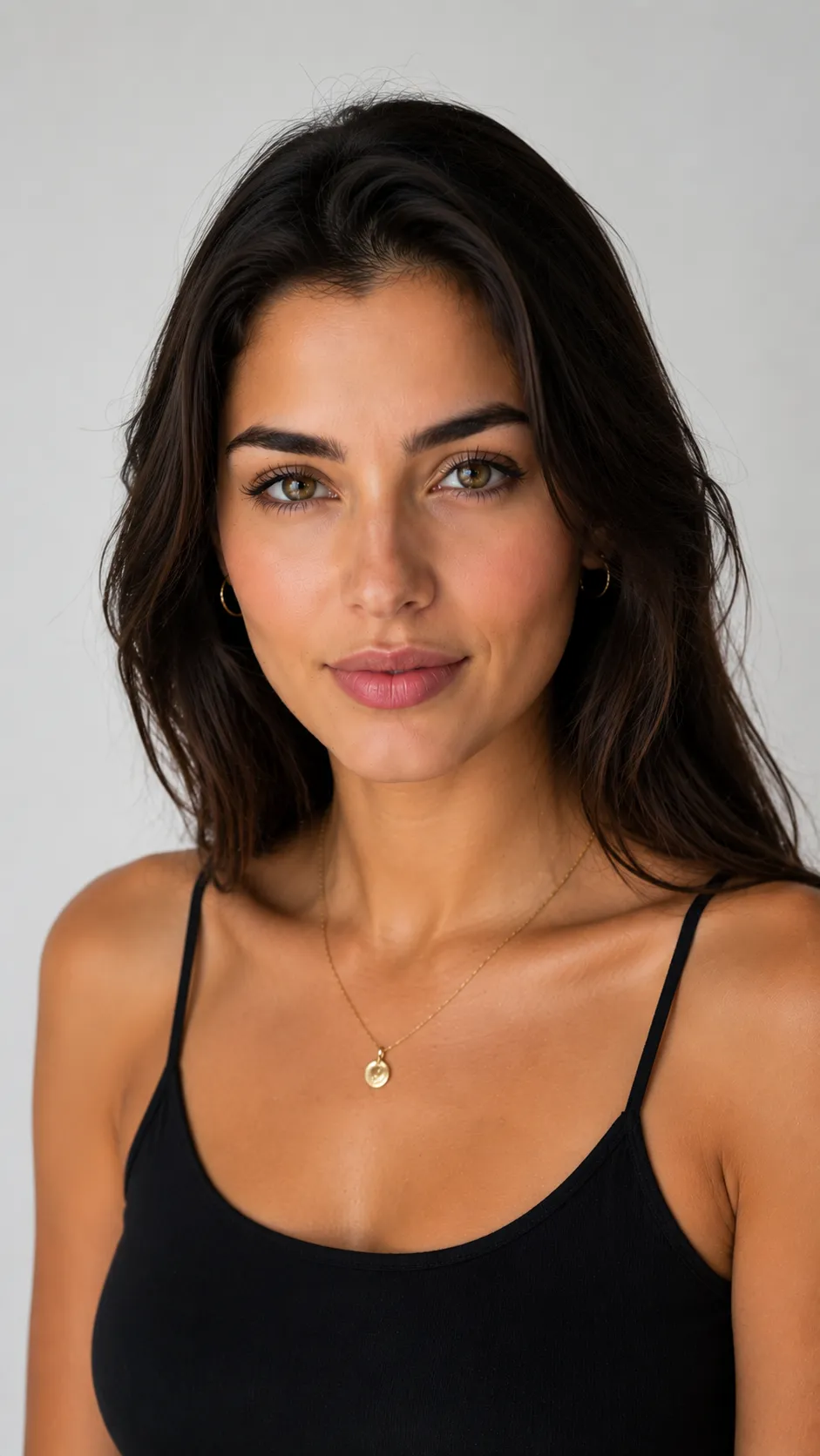 Woman with Clean Makeup Look, Face Sharply in Focus