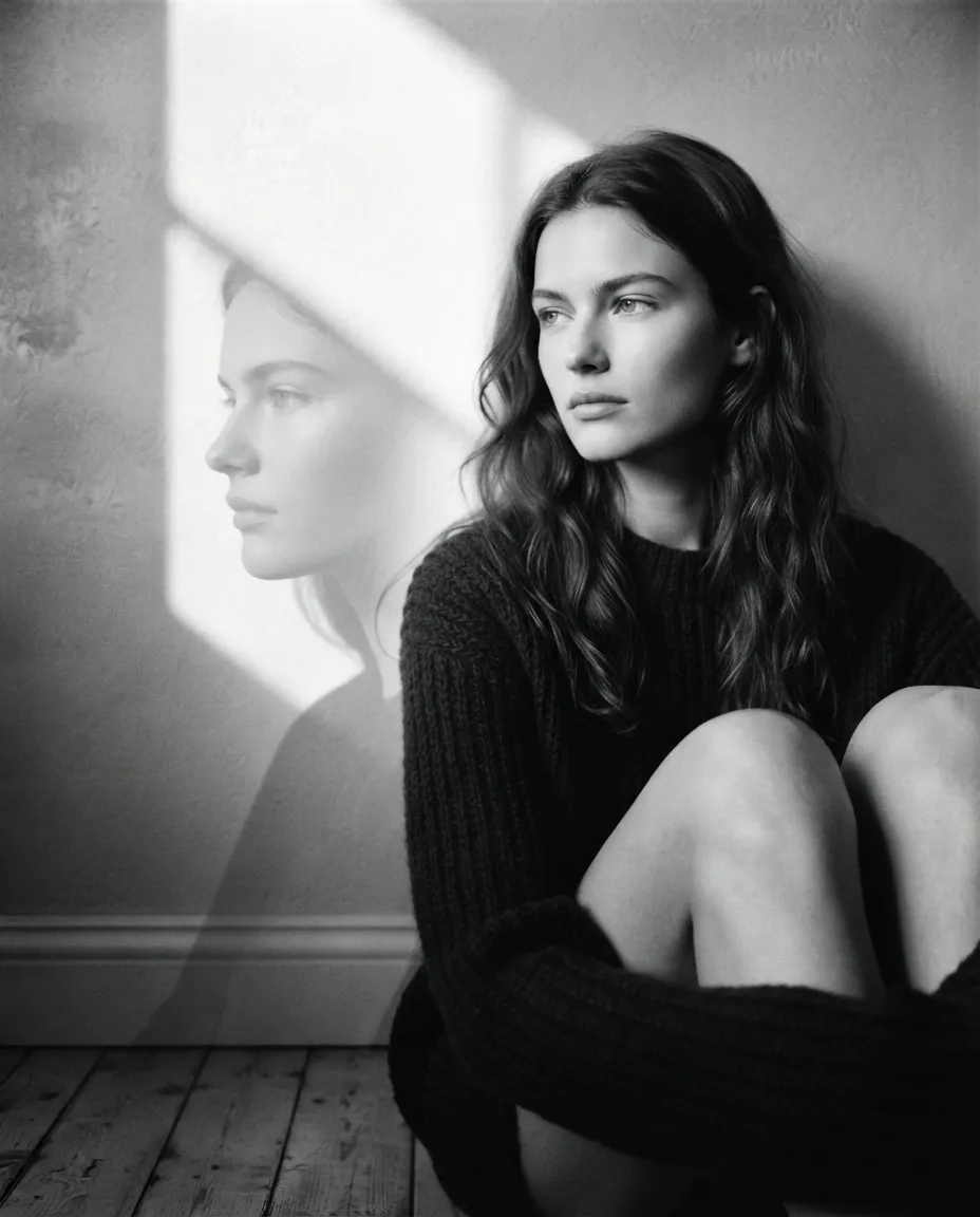 Moody Monochrome Portrait Prompt 2