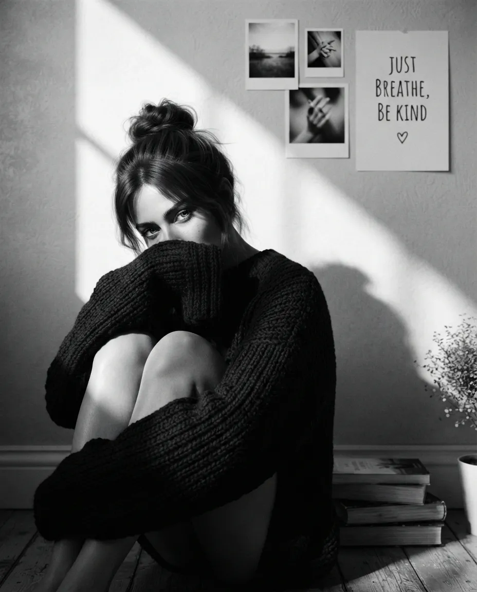 Moody Monochrome Portrait Prompt 4